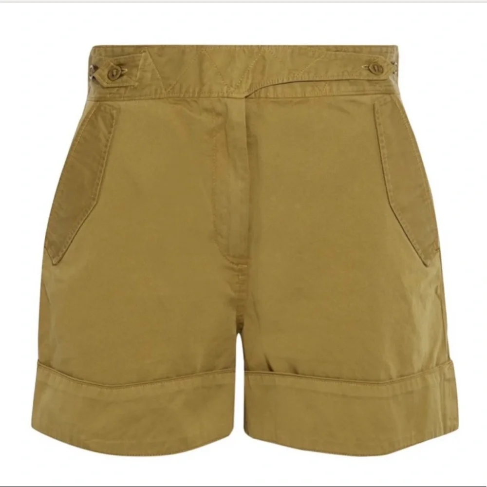 Rag & Bone Shorts Mandy Cotton Khaki Shorts High Rise Rolled Cuffs Military - Picture 1 of 10